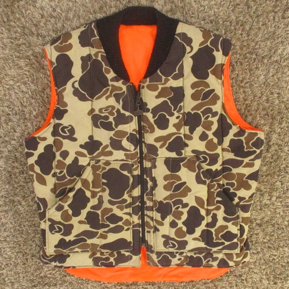 Walls Vintage 90s Vest Men's Large Camo Reversible Insulated Hunting Made In USA - Picture 1 of 10